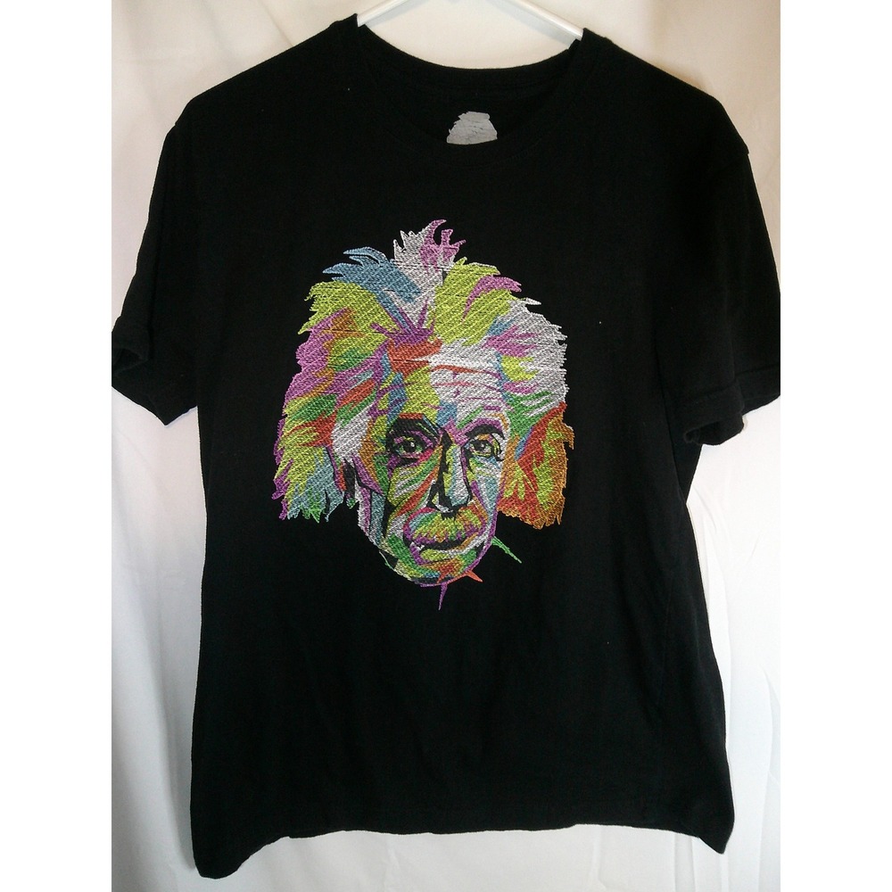 Bioworld Albert Einstein‎ Graphic T-Shirt Colorful Portrait Black Mens M